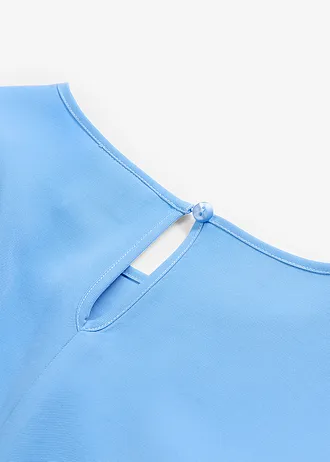 Blouse van een soepele viscosemix • middenblauw • bonprix online shop