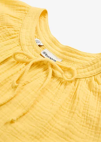 Blouse T-shirt en gaze de coton • jaune moyen • Boutique bonprix