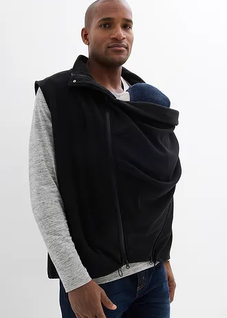3-in-1 bodywarmer voor heren met baby-inzet voor en achter, Kleur: zwart