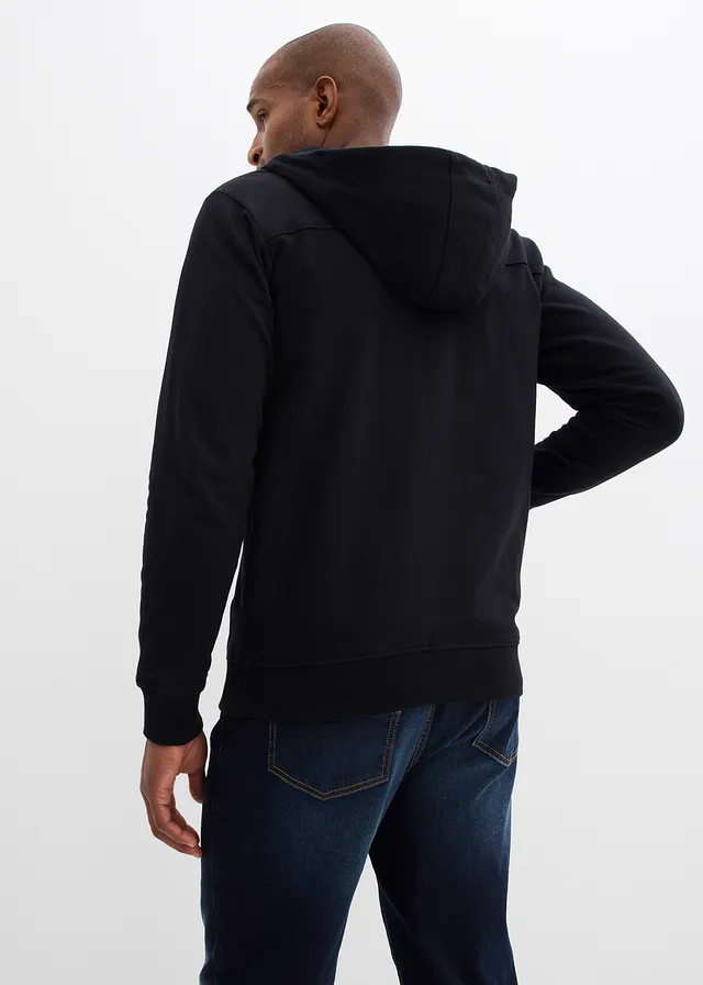Sweat zippé homme en coton avec empiècement de portage • noir • product-page.page-title-suffix
