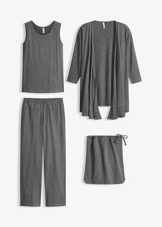 Loungewear huispak met viscose (3-dlg. set)