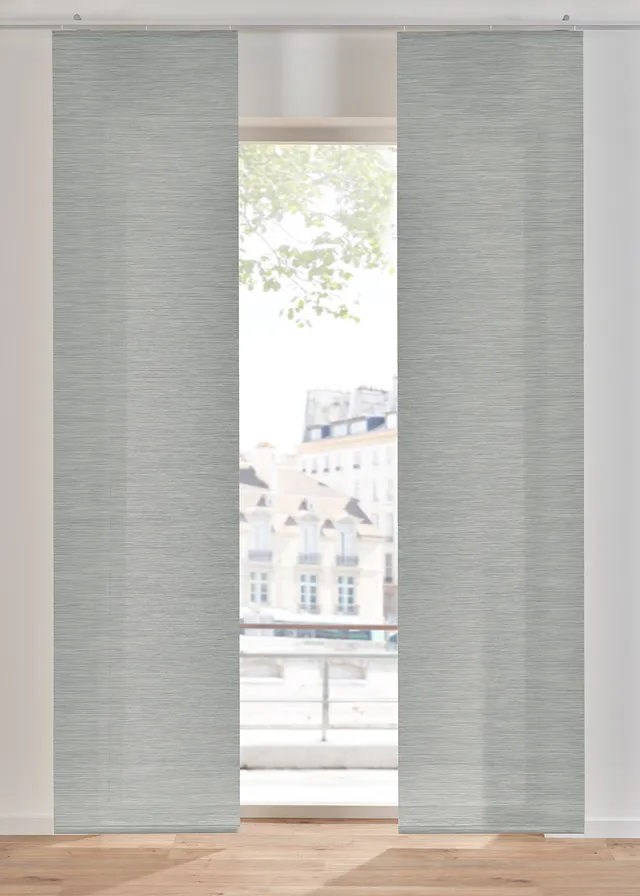 Panneau coulissant en voilage aspect bambou (1 pce), Couleur: gris