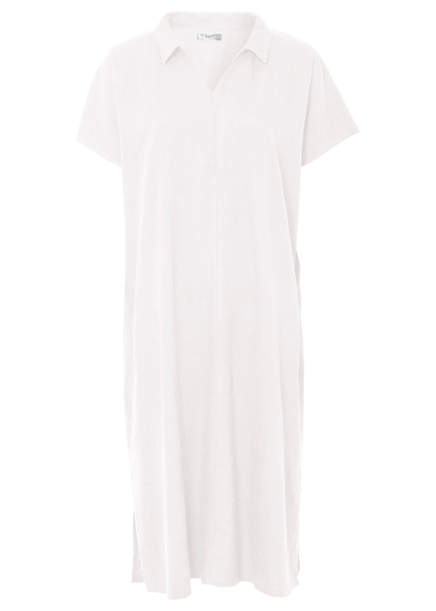 Rochie-caftan din material subțire cu in și viscoză • alb • magazin bonprix