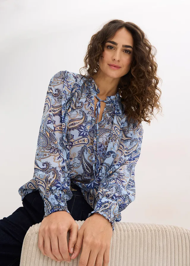 Blouse en mousseline • bleu clair paisley • product-page.page-title-suffix