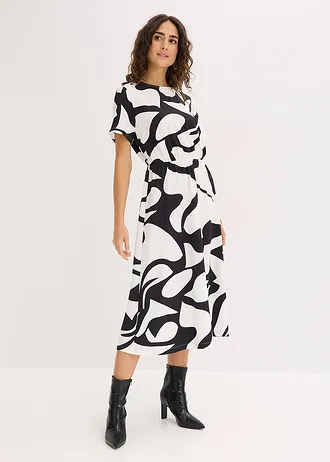 Robe midi • noir/blanc • Boutique bonprix