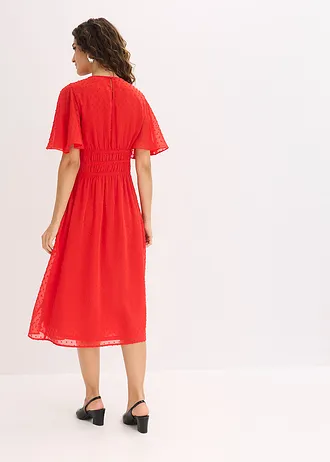 Rochie midi • roșu-căpșună • magazin bonprix