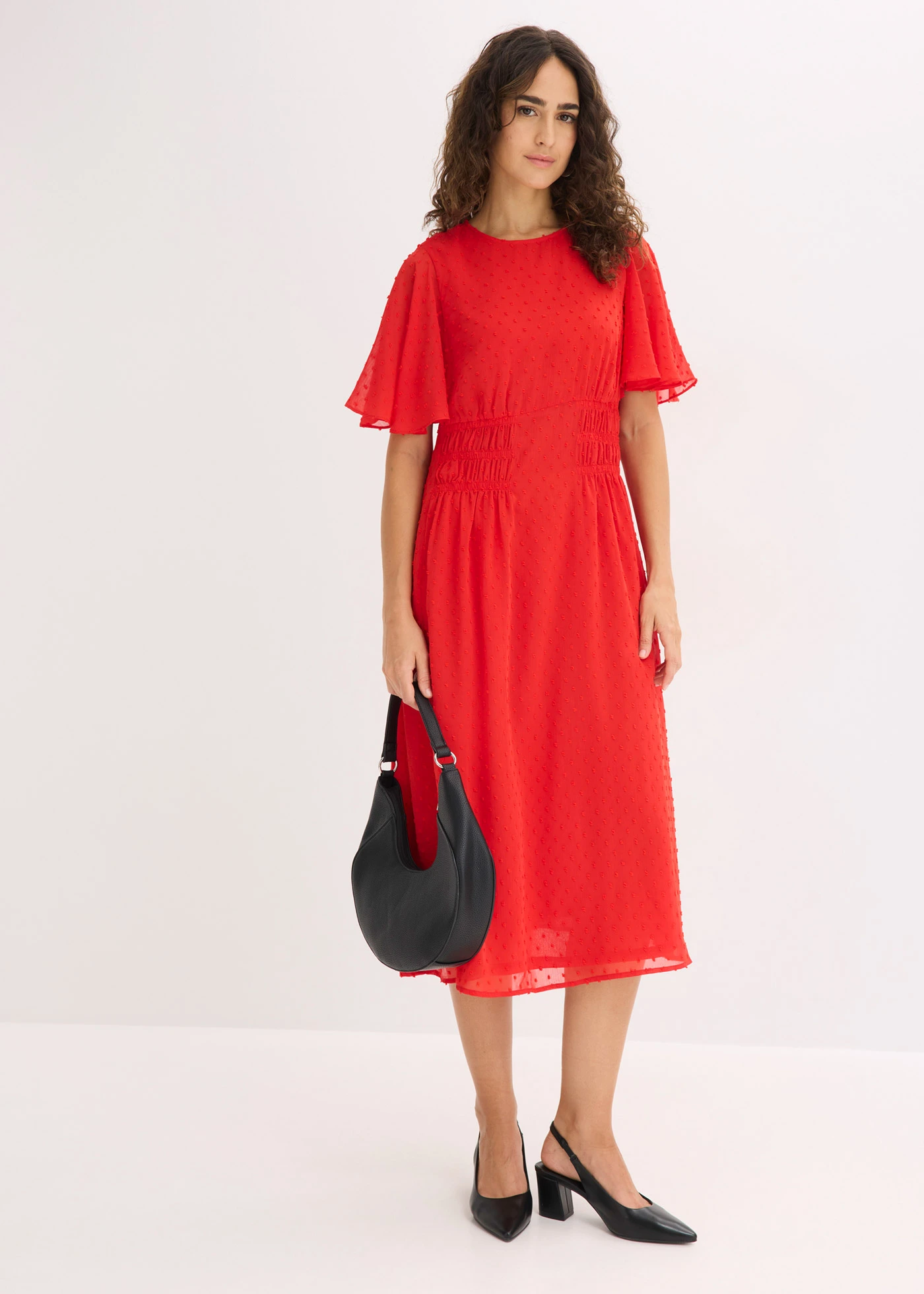 Robe midi • fraise • Boutique bonprix