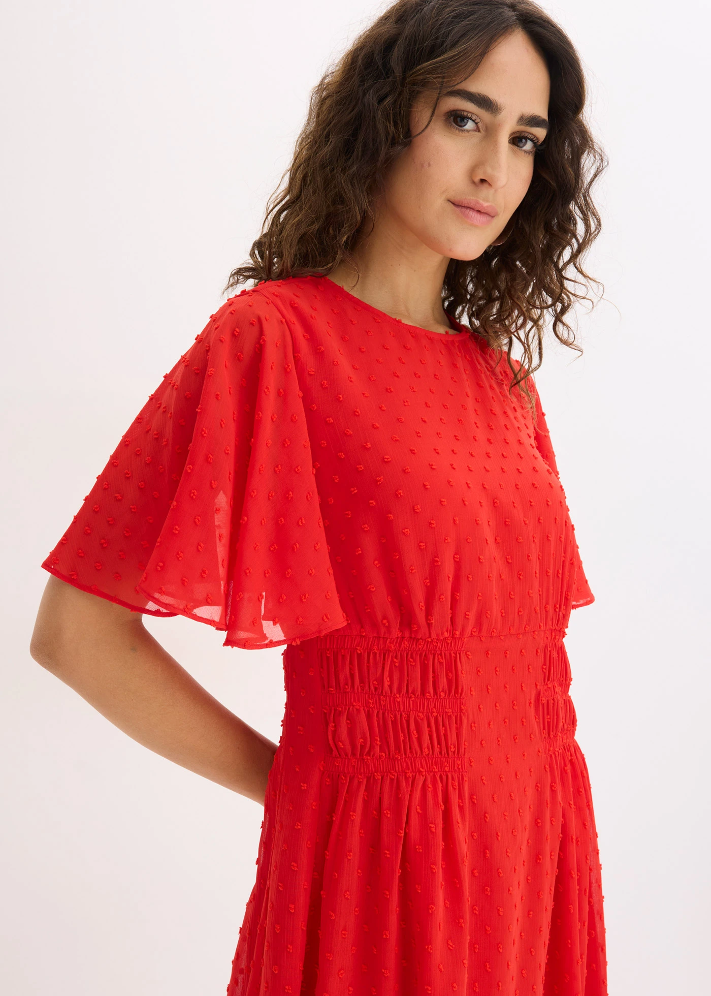 Midi jurk • aardbeirood • bonprix online shop