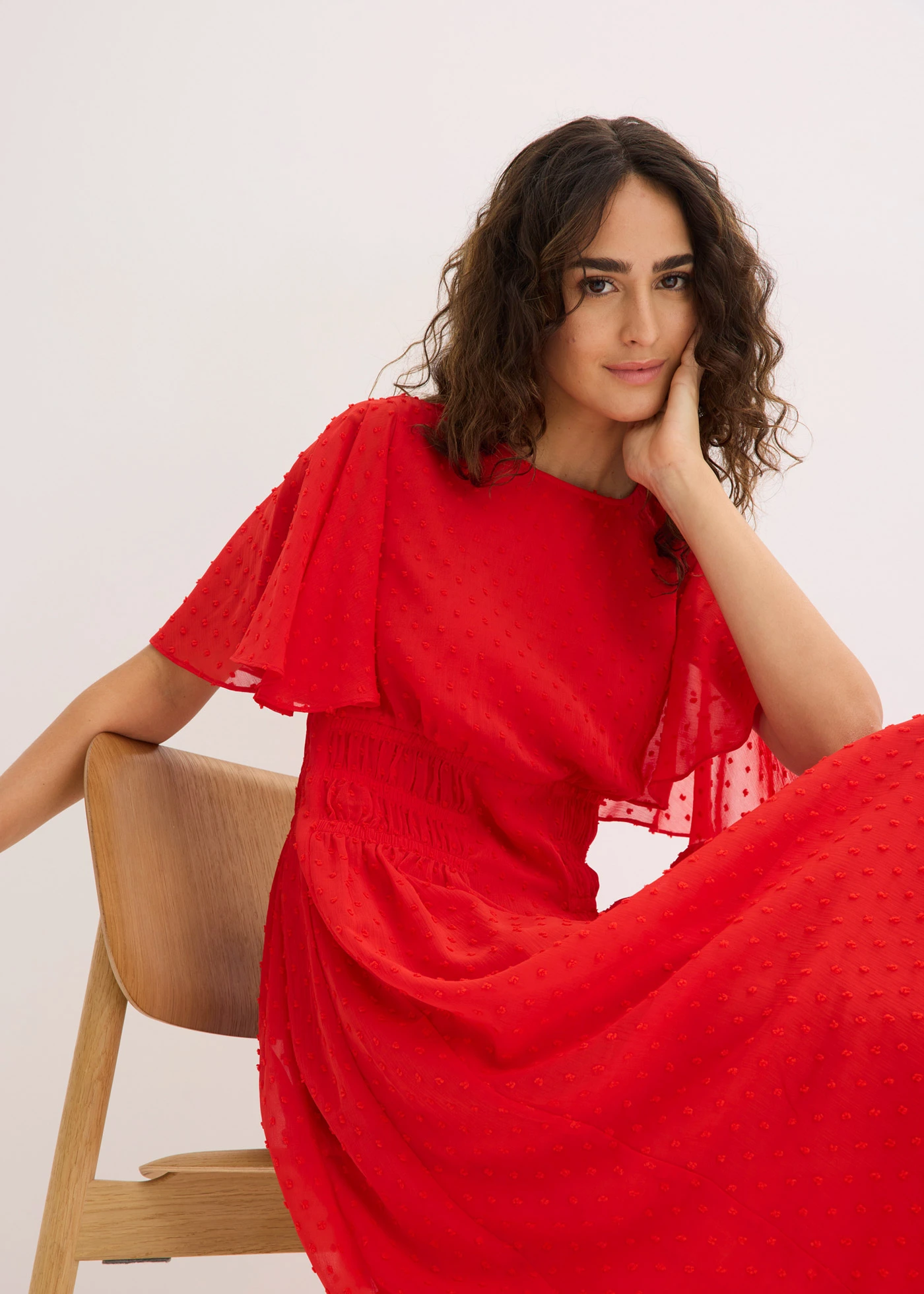 Midi jurk • aardbeirood • bonprix online shop