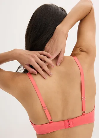 Soutien-gorge à coques avec dentelle florale • rose corail • Boutique bonprix