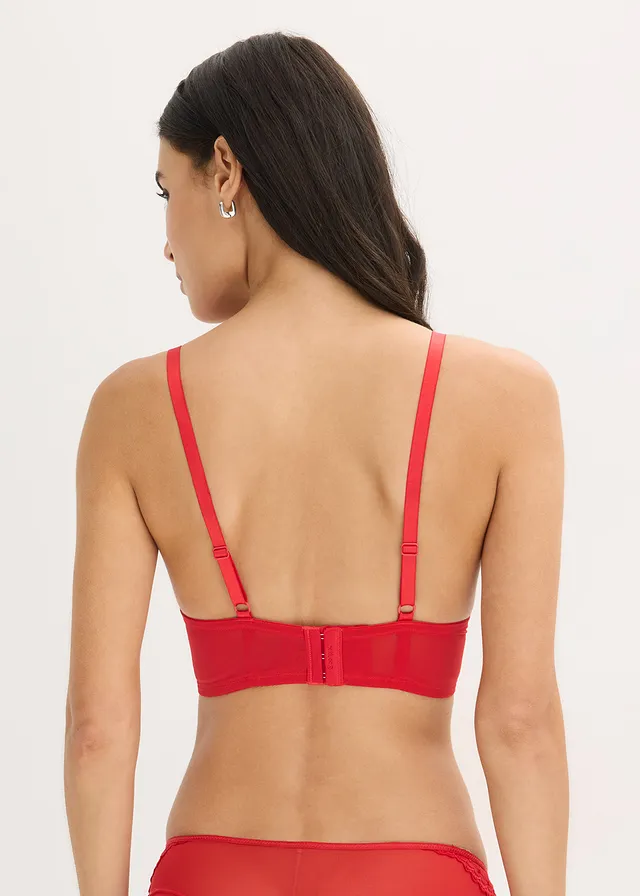 Soutien-gorge long en broderie • rouge salsa • product-page.page-title-suffix