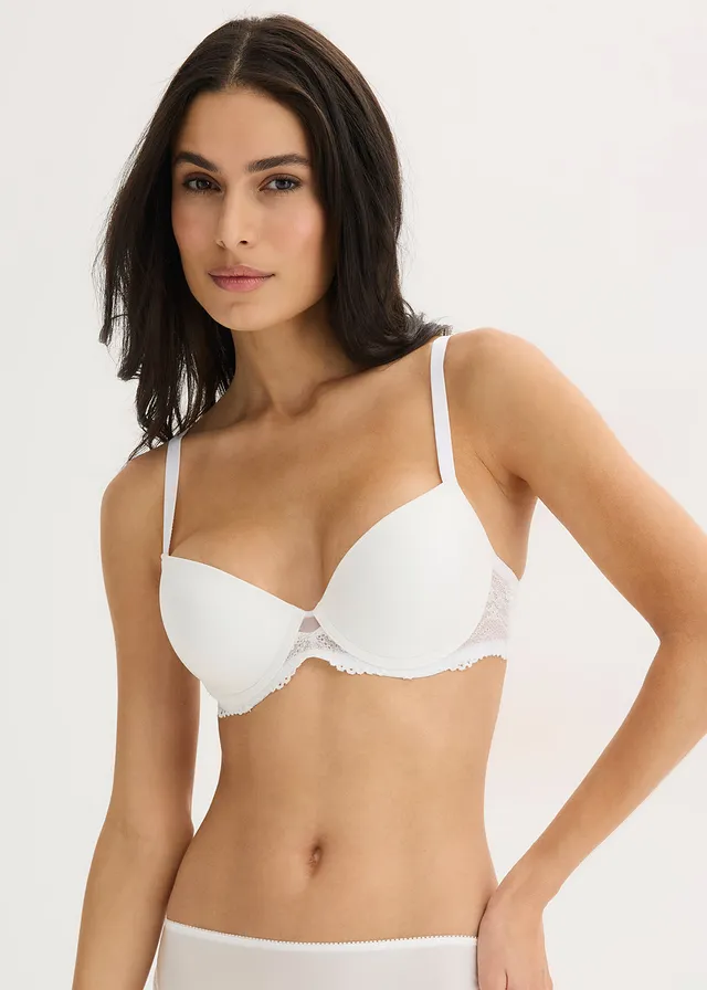 Soutien-gorge à coques et dentelle, Couleur: écru