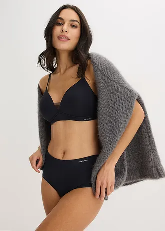 Sutien cu cupe Feel Comfort, fără armătură, cu inserție mesh • negru • magazin bonprix