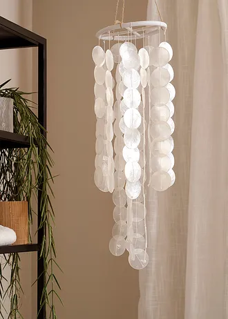 Windgong met schelpen, Kleur: wit