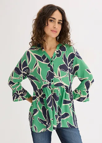 Tuniekblouse van soepele viscose • opaalgroen gebloemd • bonprix online shop