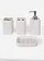 Lot de 4 accessoires de salle de bain, Couleur: blanc