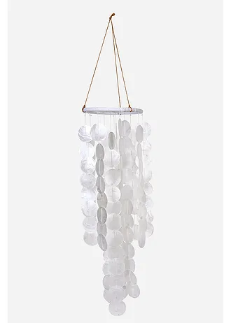 Windgong met schelpen, Kleur: wit