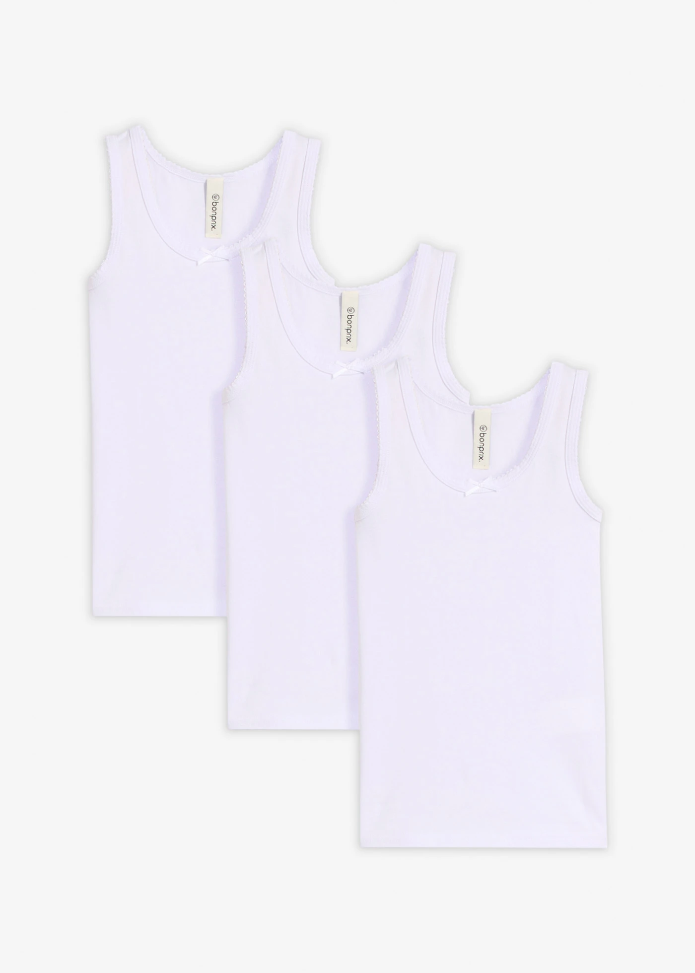 Lot de 3 débardeurs en coton doux • blanc • Boutique bonprix