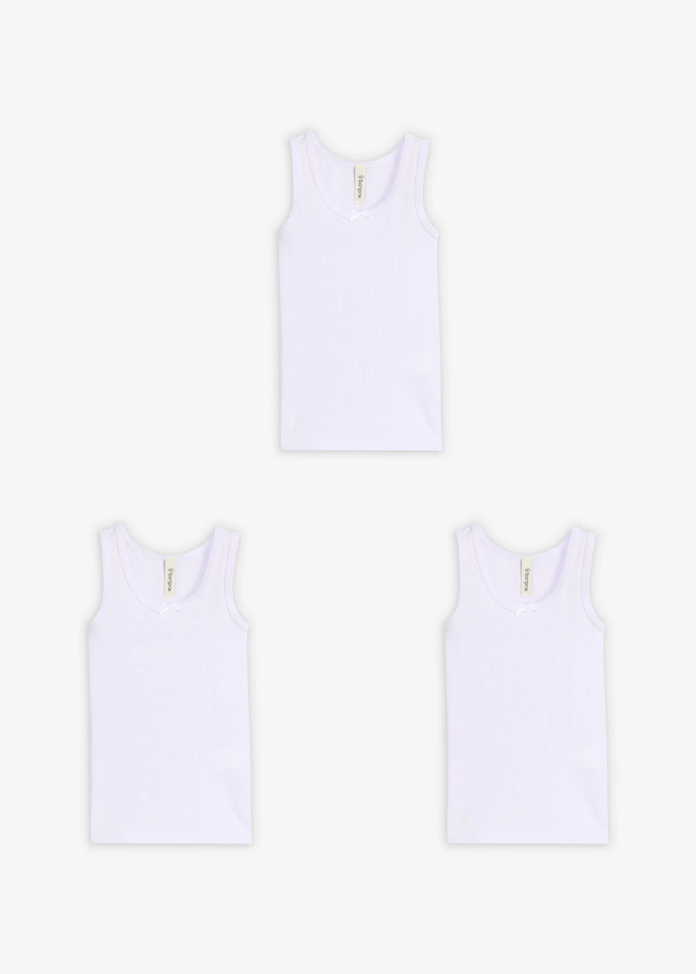 Lot de 3 débardeurs en coton doux • blanc • Boutique bonprix
