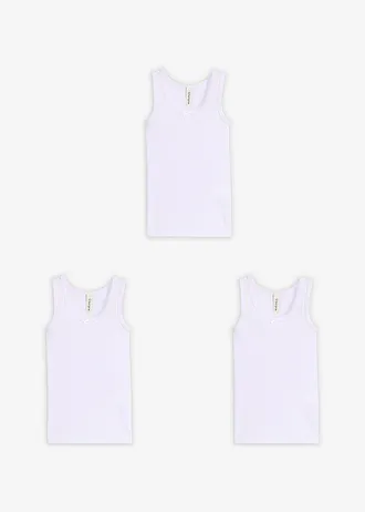 Lot de 3 débardeurs en coton doux • blanc • Boutique bonprix