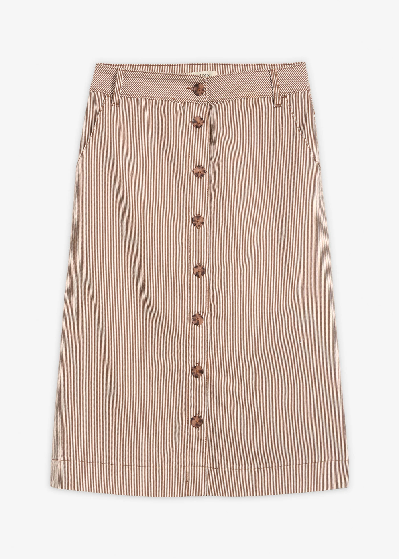 Jupe midi rayée • marron-écru rayé • Boutique bonprix