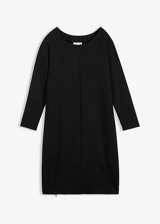 Jersey jurk in O-vorm van comfortabel Punto di Roma • zwart • bonprix online shop