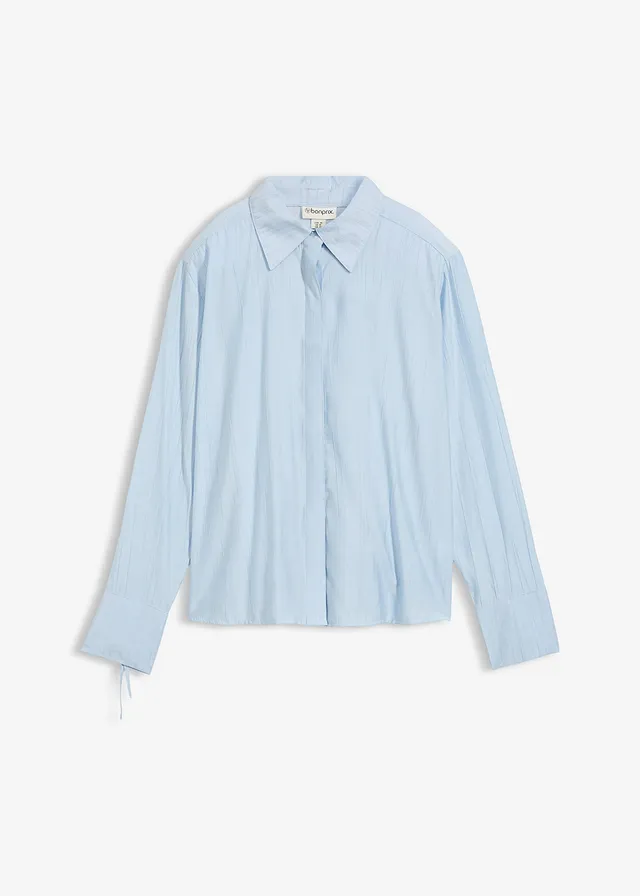 Overhemdblouse in een soepele viscosemix • poederblauw • bonprix online shop