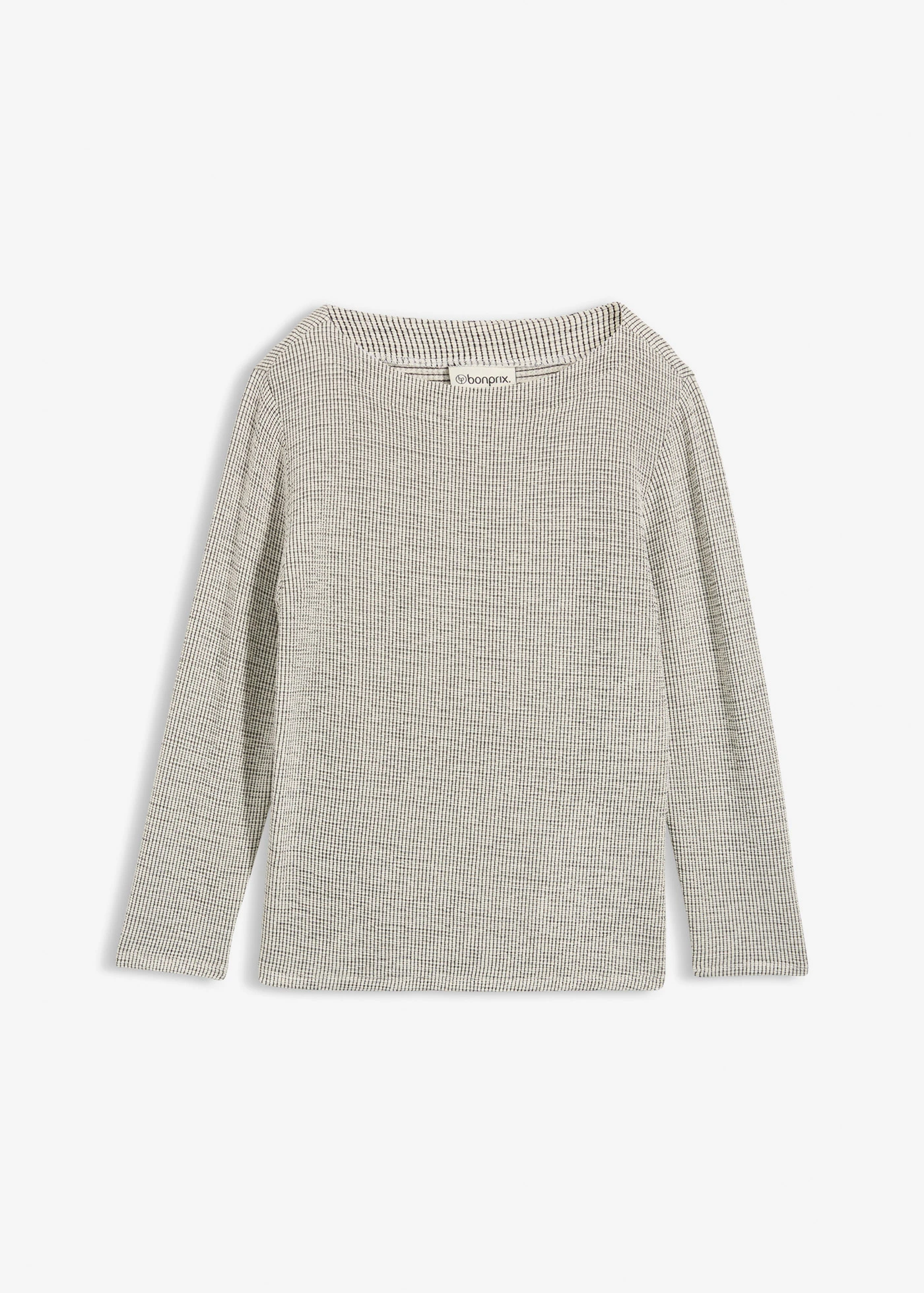 T-shirt doux • écru - noir carreaux • Boutique bonprix