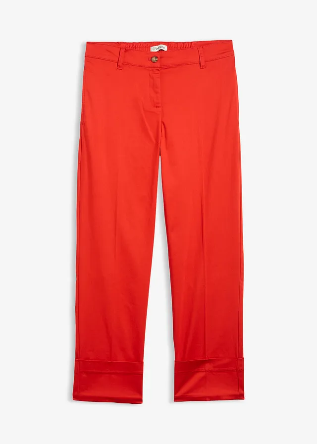 Chino met katoen, Kleur: aardbeirood