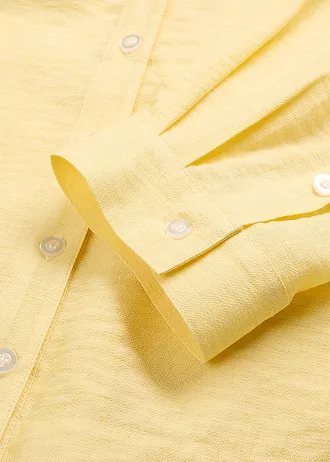 Boxy blouse van viscosemix, Kleur: lichtgeel