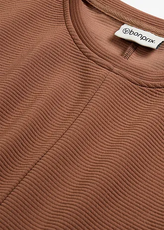 Bluza z tkaniny strukturalnej • brązowy kasztanowy • sklep bonprix