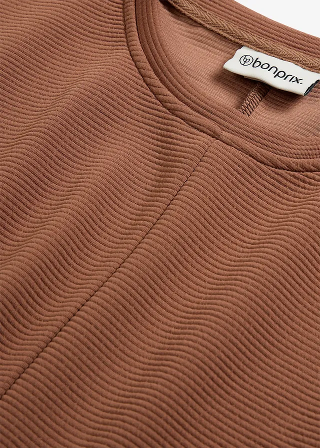 Sweater van gestructureerde stof • kastanjebruin • product-page.page-title-suffix