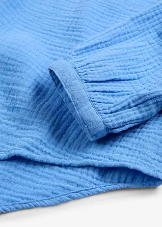 Blouse van zacht mousseline • middenblauw • bonprix online shop