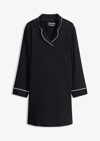 Cămașă de noapte din bumbac moale • negru • magazin bonprix