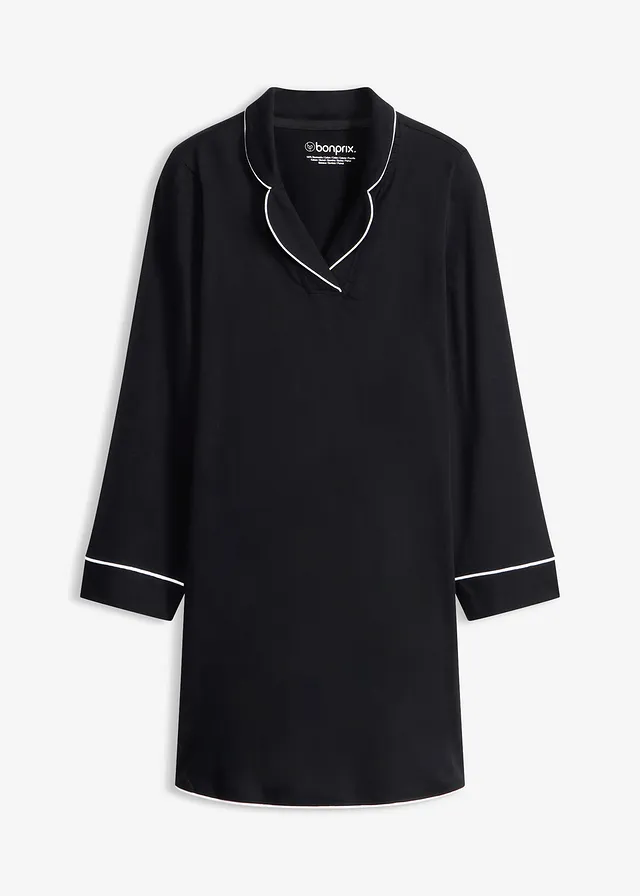 Chemise de nuit en coton doux • noir • Boutique bonprix