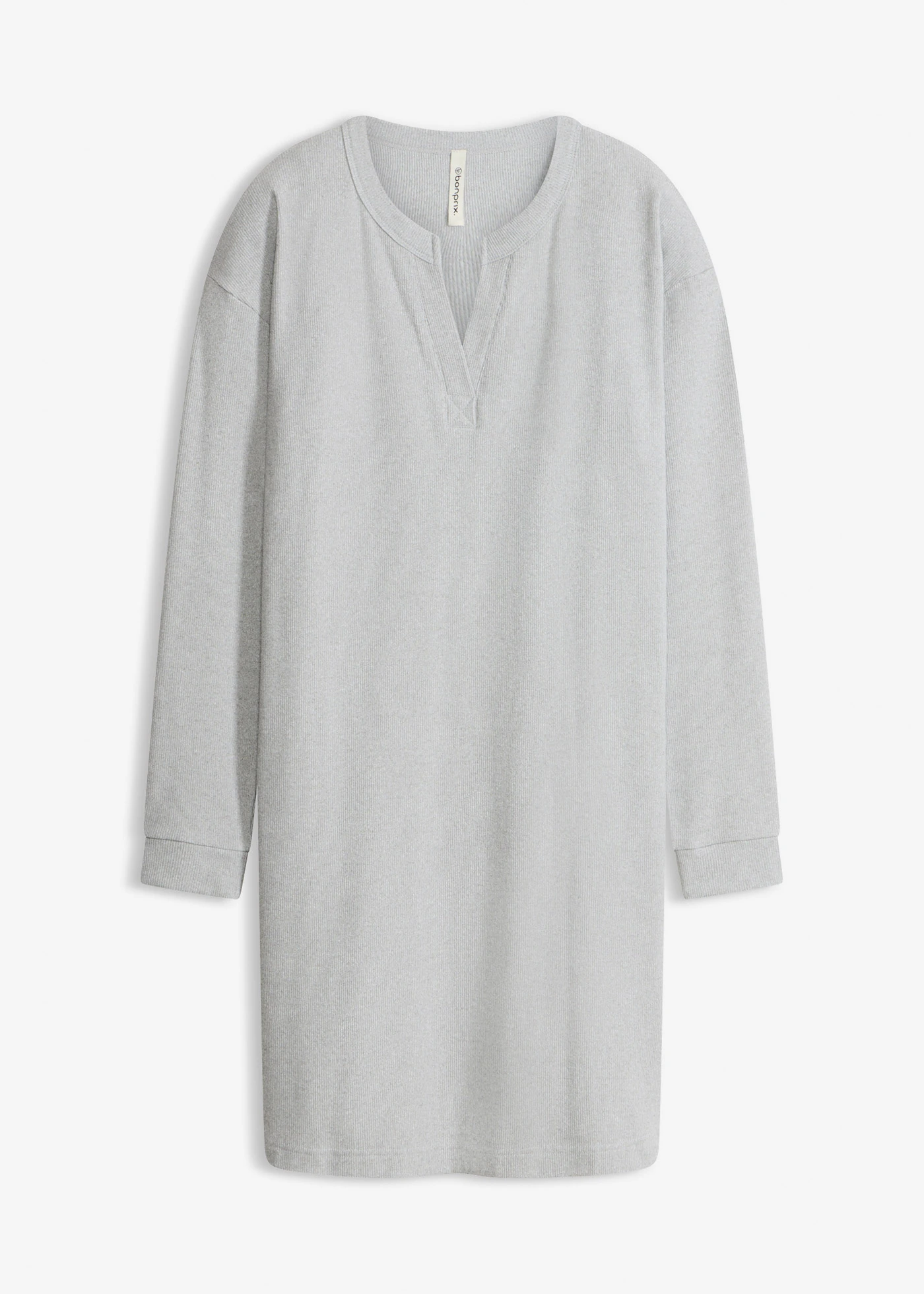 Loungewear jurk van zachte ribstof • grijs gemêleerd • bonprix online shop
