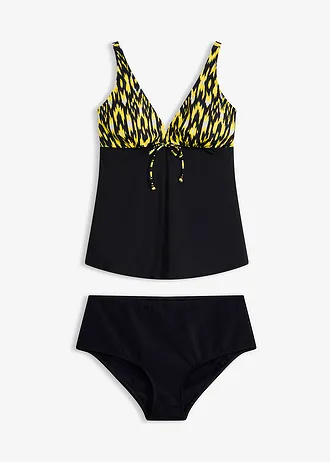 Tankini avec bretelles larges (ens. 2 pces) • noir-jaune graphique • Boutique bonprix