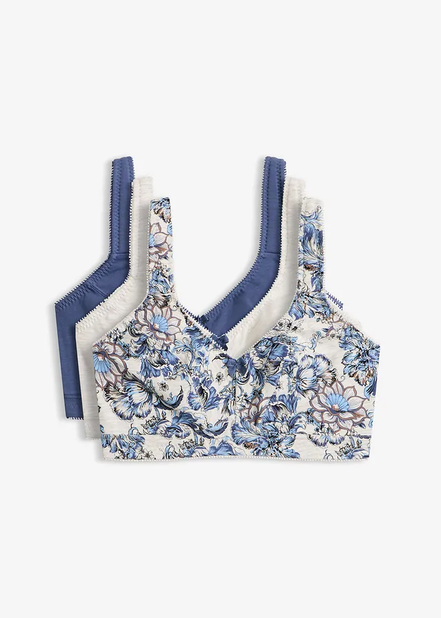 Sutien fără armătură cu bumbac organic (set/3 buc.)
