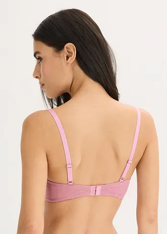 Sutien push-up fără armătură, cu bumbac (2 buc.) • negru+mov-maroniu • magazin bonprix