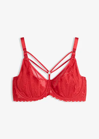 Soutien-gorge minimiseur avec bijou, Couleur: rouge salsa