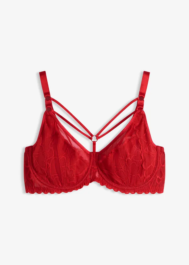 Soutien-gorge minimiseur avec bijou, Couleur: rouge salsa
