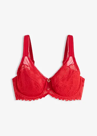 Soutien-gorge minimiseur à bretelles rembourrées, Couleur: rouge salsa