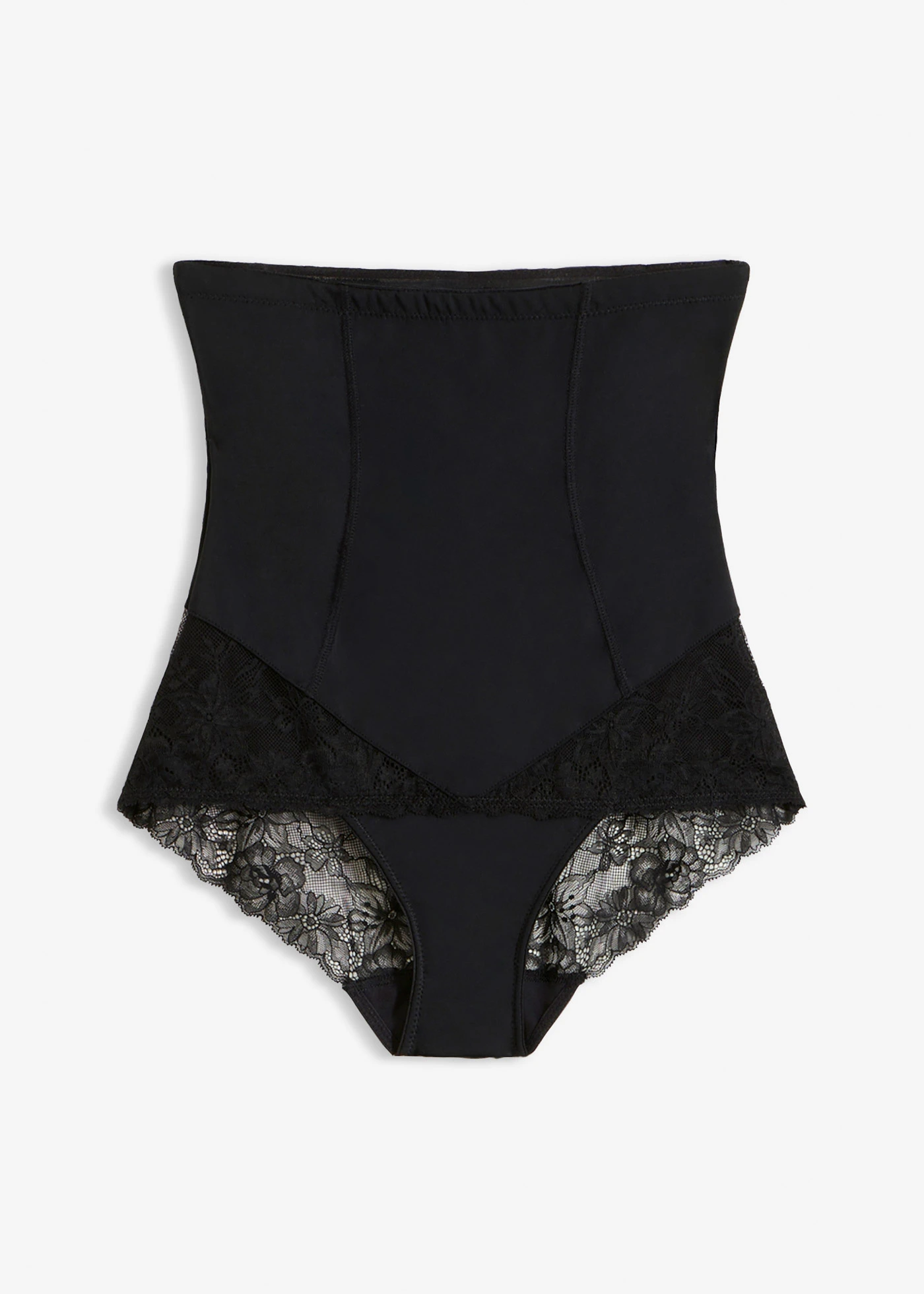 Chilot panty cu efect modelator mediu, talie înaltă și dantelă rafinată • negru • magazin bonprix