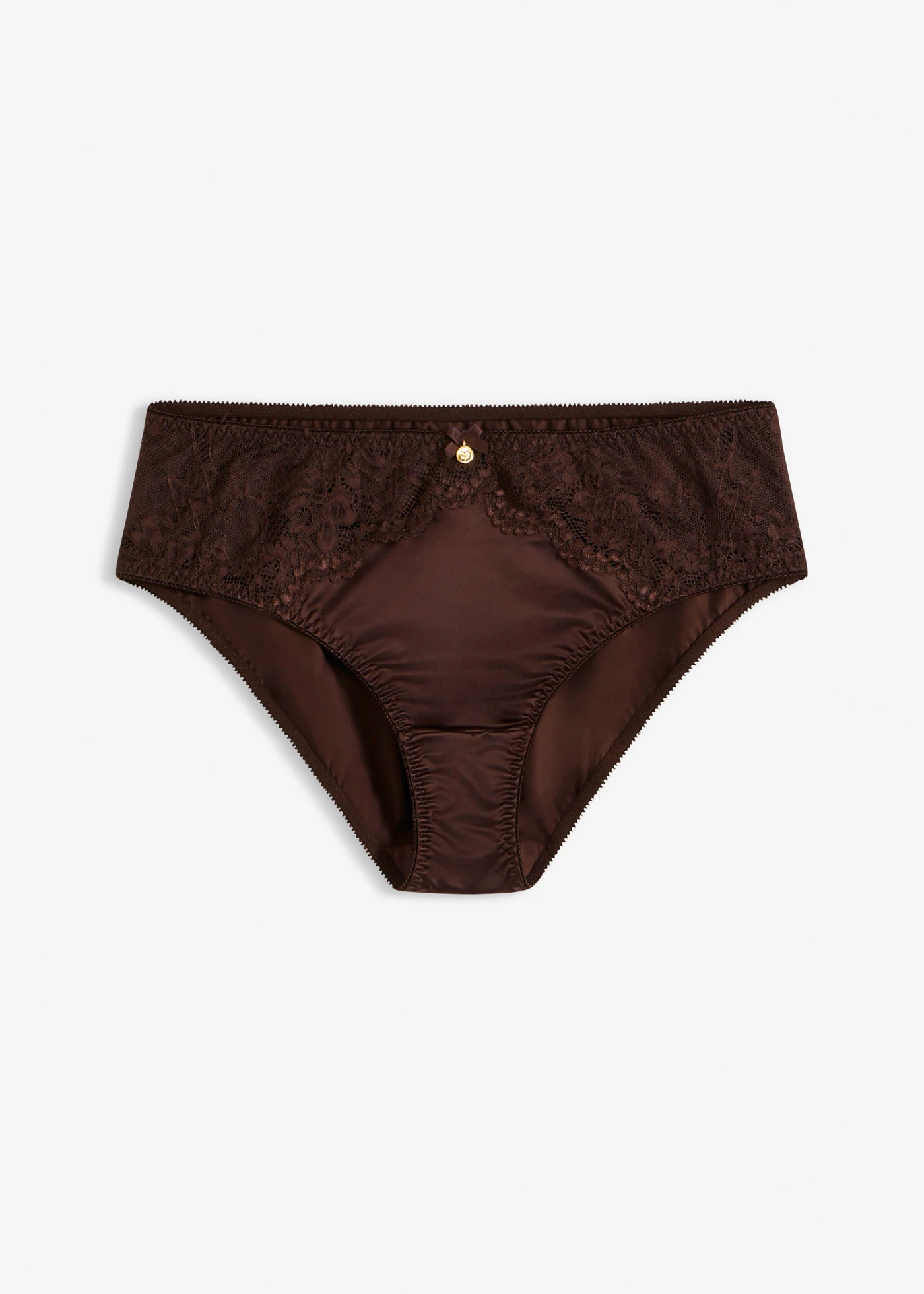 Maxislip met glanseffect • donkerbruin • bonprix online shop