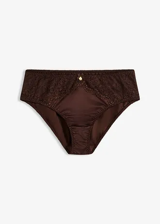 Maxislip met glanseffect, Kleur: donkerbruin