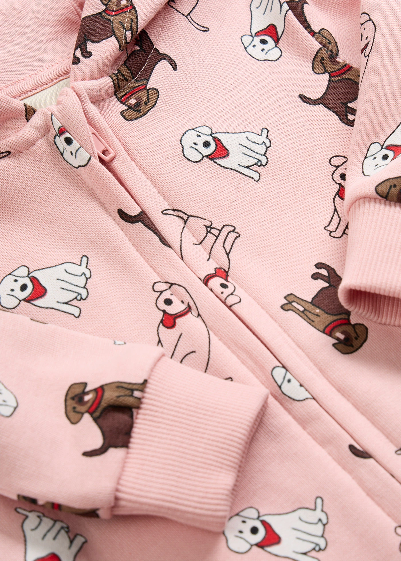 Combinaison sweat à capuche 100% coton • rose bonbon imprimé • Boutique bonprix