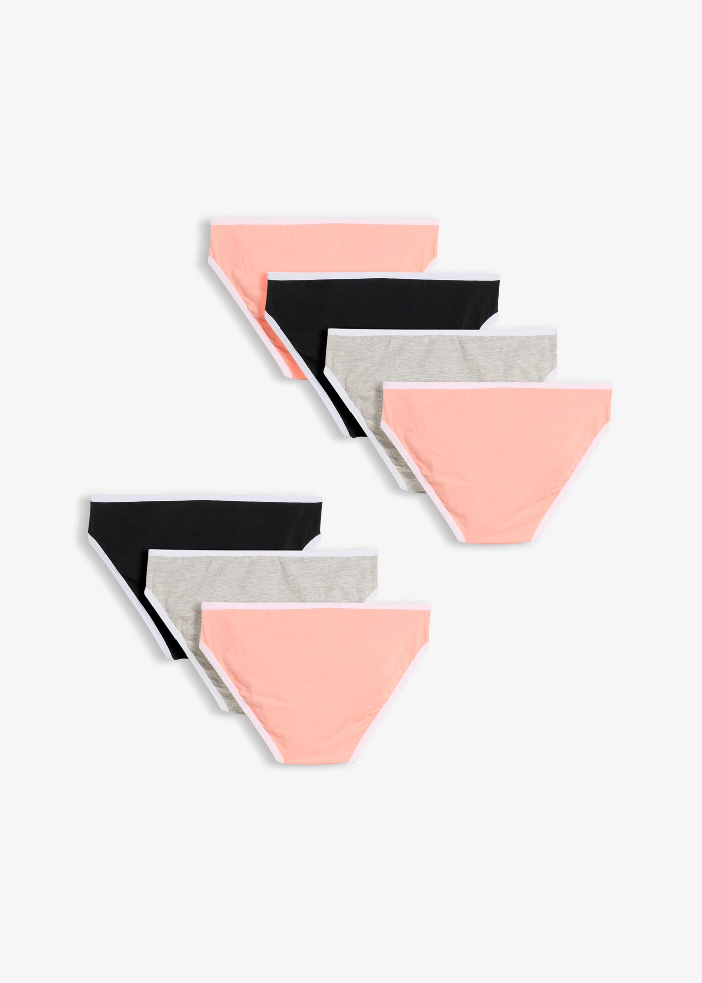 Slip met katoen (set van 7) • zalmroze+zwart+lichtgrijs gemêleerd • bonprix online shop