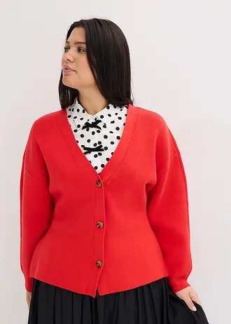 Gebreid vest, Kleur: aardbeirood