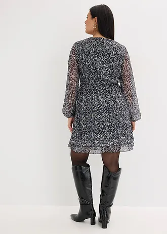 Jersey jurk, Kleur: zwart luipaardprint