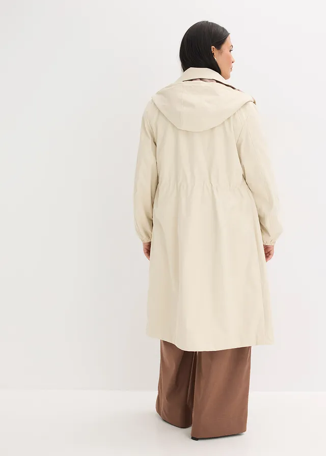 Manteau de mi-saison à capuche amovible, Couleur: sable clair